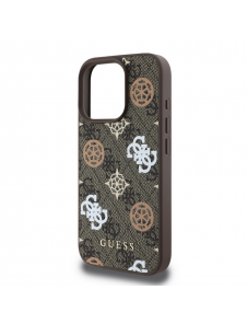 Guess PU 4G Peony MagSafe Fodral för iPhone 16 Pro Brown
