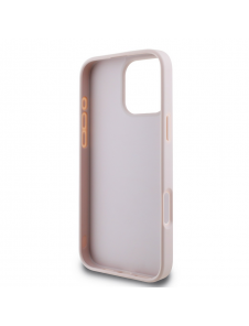 Guess PU 4G metalllogofodral för iPhone 16 Pro Pink
