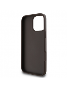 Guess PU 4G metalllogofodral för iPhone 16 Pro Max Brun