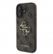 Guess PU 4G metalllogofodral för iPhone 16 Plus Brun