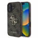 Guess PU 4G metalllogofodral för iPhone 16 Brun