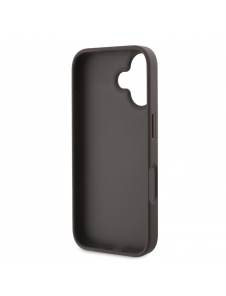 Guess PU 4G metalllogofodral för iPhone 16 Brun
