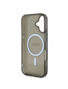 Guess IML Glitter Ring MagSafe Fodral för iPhone 16 Svart