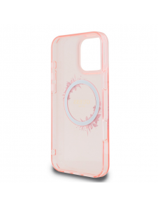 Guess IML Flowers Ring MagSafe Fodral till iPhone 16 Pro Pink