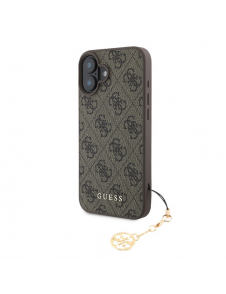Guess 4G Charm-fodral för iPhone 16 Plus Tone on Tone Brown