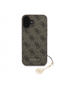 Guess 4G Charm-fodral för iPhone 16 Plus Tone on Tone Brown