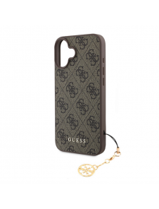 Guess 4G Charm-fodral för iPhone 16 Plus Tone on Tone Brown
