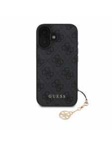 Guess 4G Charm Fodral för iPhone 16 Plus Tone on Tone Grey