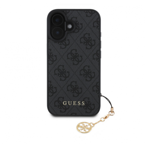 Guess 4G Charm Fodral för iPhone 16 Plus Tone on Tone Grey