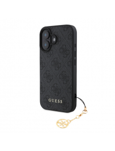 Guess 4G Charm Fodral för iPhone 16 Plus Tone on Tone Grey