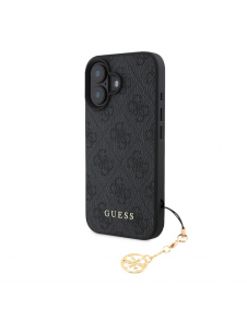 Guess 4G Charm Fodral för iPhone 16 Plus Tone on Tone Grey