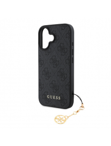 Guess 4G Charm Fodral för iPhone 16 Plus Tone on Tone Grey