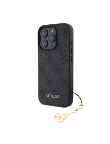 Guess 4G Charm Case för iPhone 16 Pro Tone on Tone Grey