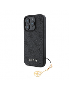 Guess 4G Charm Case för iPhone 16 Pro Tone on Tone Grey
