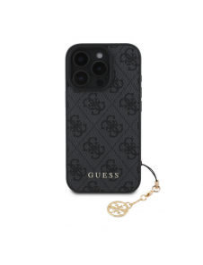 Guess 4G Charm Case för iPhone 16 Pro Tone on Tone Grey