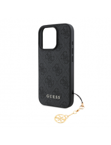 Guess 4G Charm Case för iPhone 16 Pro Tone on Tone Grey