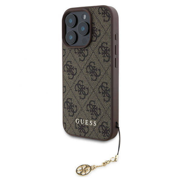 Guess 4G Charm Case för iPhone 16 Pro Tone on Tone Brown