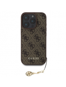 Guess 4G Charm Case för iPhone 16 Pro Tone on Tone Brown