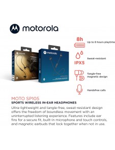 Motorola Moto SP105 Trådlösa hörlurar Svart