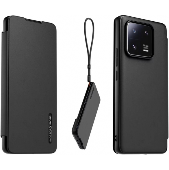 Gjord för Xiaomi bokfodral med halsband för Xiaomi 13 Pro Black