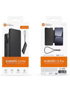 Gjord för Xiaomi bokfodral med halsband för Xiaomi 13 Pro Black