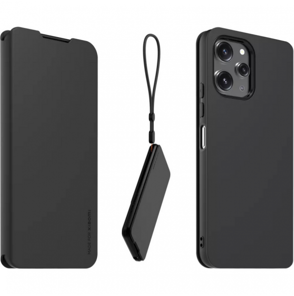 Gjord för Xiaomi Bokfodral med halsband för Xiaomi Redmi 12 4G/5G Svart