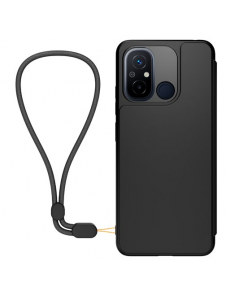 Gjord för Xiaomi bokfodral med halsband för Xiaomi Redmi 12C Black