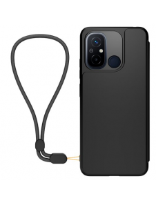 Gjord för Xiaomi bokfodral med halsband för Xiaomi Redmi 12C Black