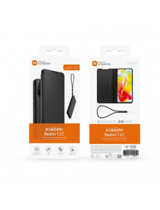 Gjord för Xiaomi bokfodral med halsband för Xiaomi Redmi 12C Black