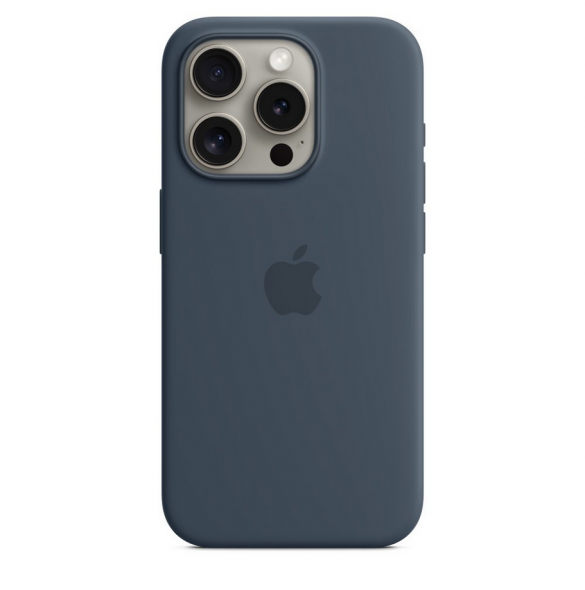 MT1D3ZM/A Apple Silikon Magsafe Skal till iPhone 15 Pro Storm Blue