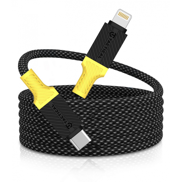 Tactical MagRope USB-C/Lightning 1m Svart/Gul