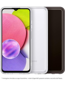 Samsung Galaxy A03s Soft Clear Cover Svart - EF-QA038TBE