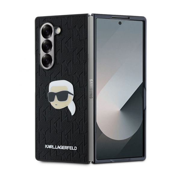Karl Lagerfeld PU Saffiano Monogram Karl Head Fodral till Samsung Galaxy Z Fold 6 Svart