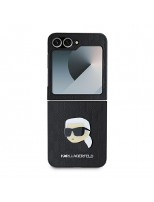 Karl Lagerfeld PU Saffiano Monogram Karl Head Fodral till Samsung Galaxy Z Flip 6 Svart