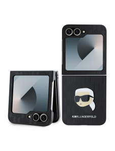 Karl Lagerfeld PU Saffiano Monogram Karl Head Fodral till Samsung Galaxy Z Flip 6 Svart
