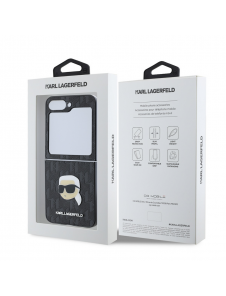 Karl Lagerfeld PU Saffiano Monogram Karl Head Fodral till Samsung Galaxy Z Flip 6 Svart