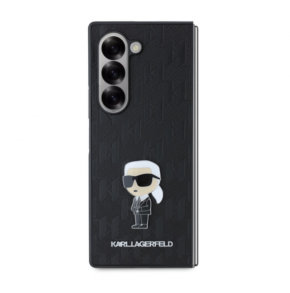 Karl Lagerfeld PU Saffiano Monogram Iconic Fodral för Samsung Galaxy Z Fold 6 Svart
