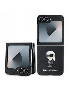 Karl Lagerfeld PU Saffiano Monogram Iconic Fodral för Samsung Galaxy Z Flip 6 Svart