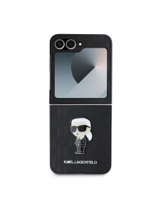 Karl Lagerfeld PU Saffiano Monogram Iconic Fodral för Samsung Galaxy Z Flip 6 Svart