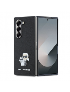 Karl Lagerfeld PU Saffiano Karl och Choupette Fodral till Samsung Galaxy Z Fold 6 Svart