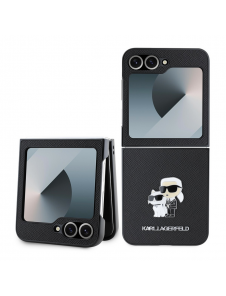 Karl Lagerfeld PU Saffiano Karl och Choupette Fodral till Samsung Galaxy Z Flip 6 Svart
