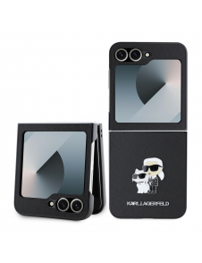 Karl Lagerfeld PU Saffiano Karl och Choupette Fodral till Samsung Galaxy Z Flip 6 Svart