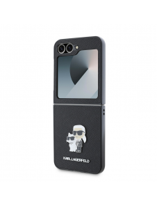 Karl Lagerfeld PU Saffiano Karl och Choupette Fodral till Samsung Galaxy Z Flip 6 Svart