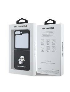 Karl Lagerfeld PU Saffiano Karl och Choupette Fodral till Samsung Galaxy Z Flip 6 Svart