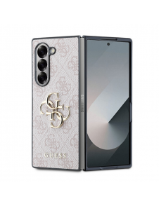 Guess PU 4G metalllogofodral för Samsung Galaxy Z Fold 6 Rosa
