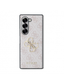 Guess PU 4G metalllogofodral för Samsung Galaxy Z Fold 6 Rosa