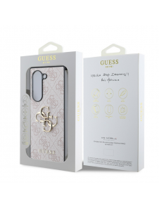 Guess PU 4G metalllogofodral för Samsung Galaxy Z Fold 6 Rosa