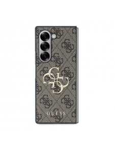Guess PU 4G metalllogofodral till Samsung Galaxy Z Fold 6 Brun