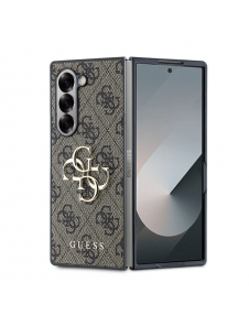 Guess PU 4G metalllogofodral till Samsung Galaxy Z Fold 6 Brun