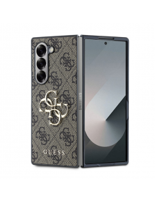 Guess PU 4G metalllogofodral till Samsung Galaxy Z Fold 6 Brun